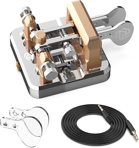 CW Key Morse Code Key Aluminum Alloy Square-Shaped Base